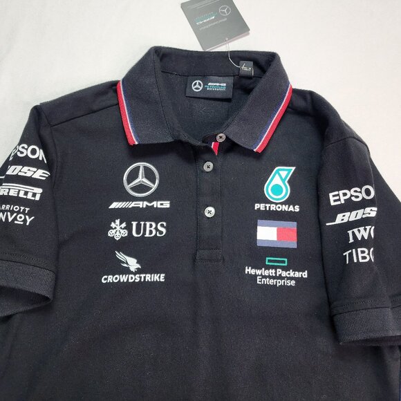 New Petronas Mercedes AMG F1 Racing Polo Shirt Women (L) - Picture 4 of 7
